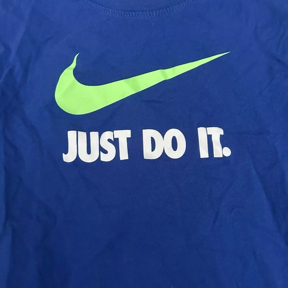 Nike Youth Blue T Shirt Logo Just Do It Size Large - Picture 2 of 3